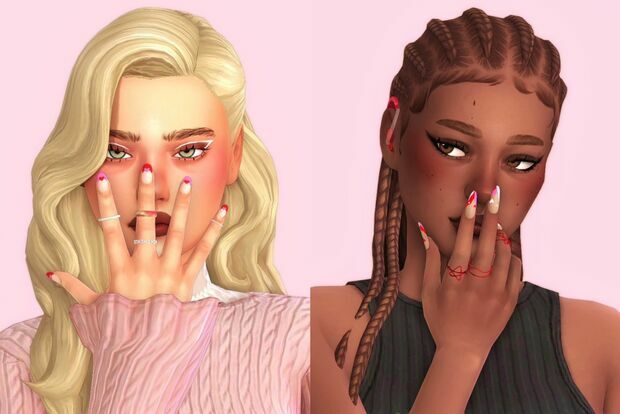 Valentine Nail Redux By Kissyck 1 Valentine Nail Redux By Kissyck Sims 4 CC