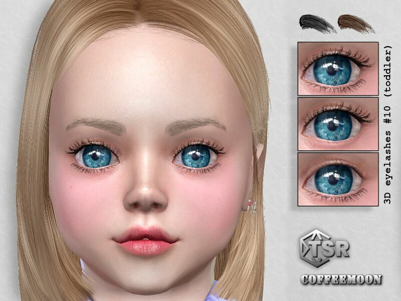 3D Eyelashes #10 (Toddler) By Coffeemoon 1 3D Eyelashes #10 (Toddler) By Coffeemoon Sims 4 CC