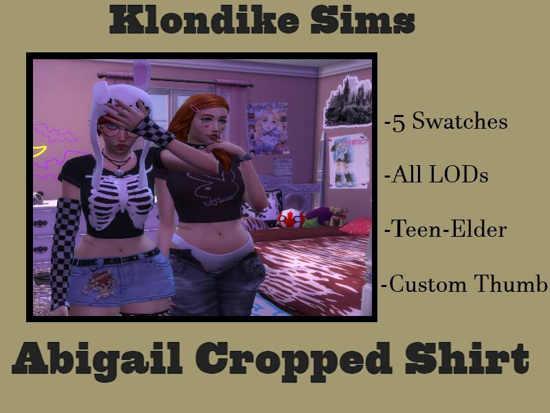 Abigail Crop TOP 1 Abigail Crop TOP Sims 4 CC