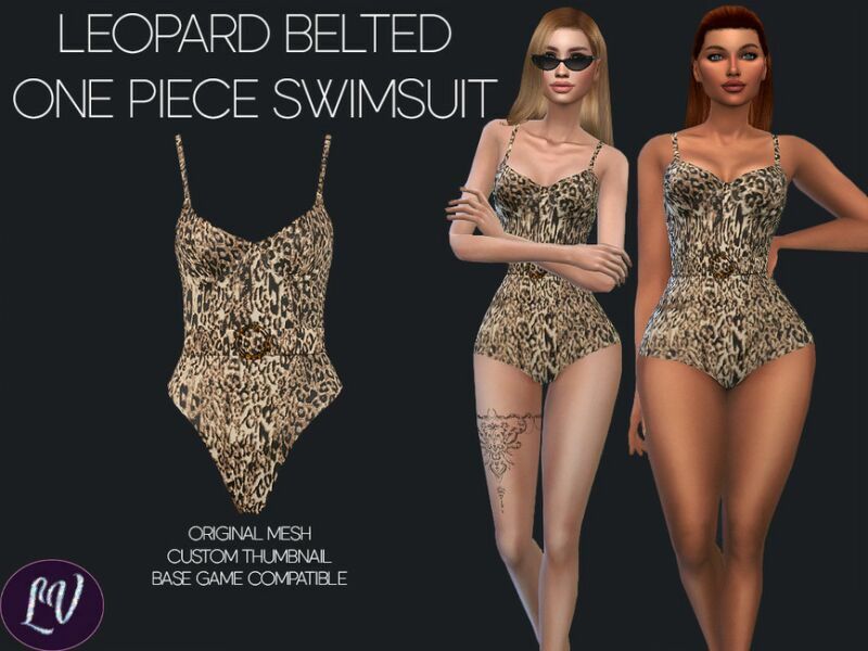 Aguilla – Leopard Swimsuit By Linavees 1 Aguilla – Leopard Swimsuit By Linavees Sims 4 CC