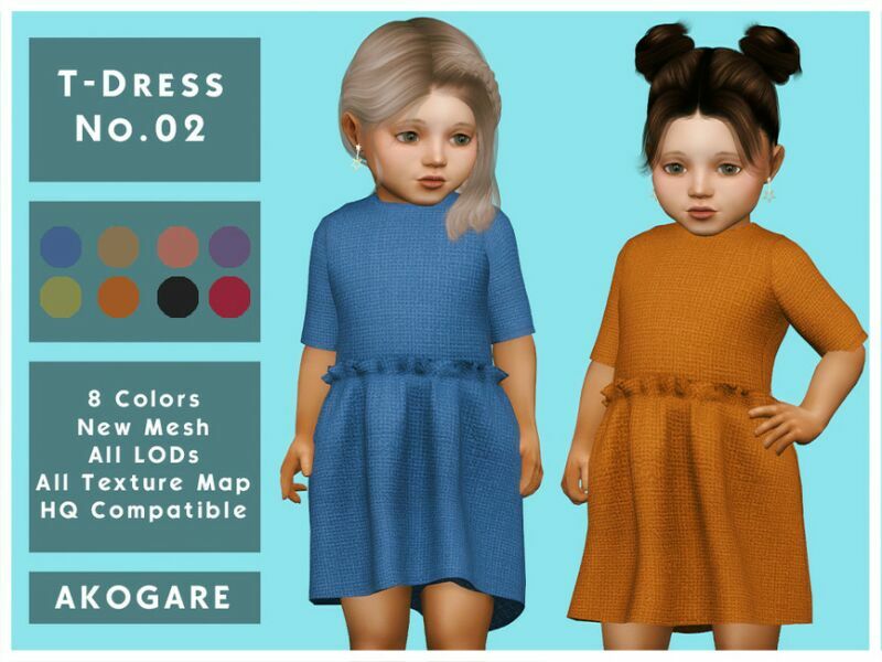 Akogare T-Dress NO.02 By _Akogare_ 1 Akogare T-Dress NO.02 By _Akogare_ Sims 4 CC