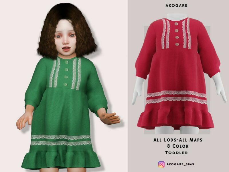 Akogare T-Dress NO.31 By _Akogare_ 1 Akogare T-Dress NO.31 By _Akogare_ Sims 4 CC