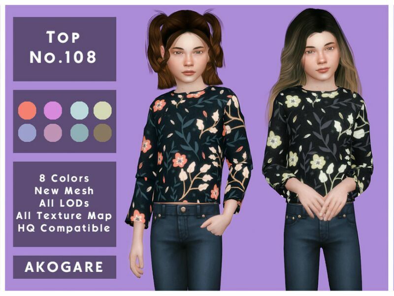 Akogare TOP NO.108 By _Akogare_ 1 Akogare TOP NO.108 By _Akogare_ Sims 4 CC
