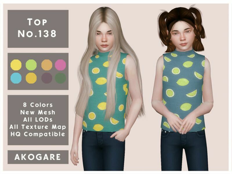 Akogare TOP NO.138 By _Akogare_ 1 Akogare TOP NO.138 By _Akogare_ Sims 4 CC