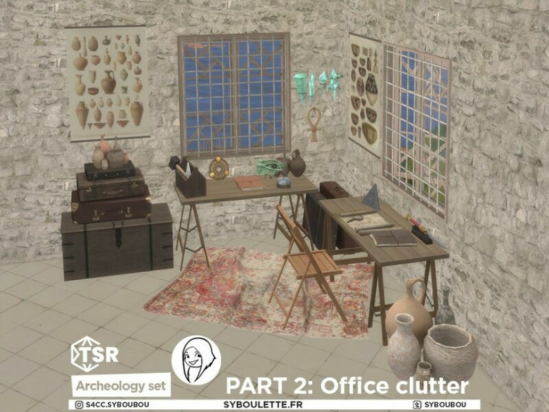 Archeology SET Part 2: Office Clutter By Syboubou 1 Archeology SET Part 2: Office Clutter By Syboubou Sims 4 CC