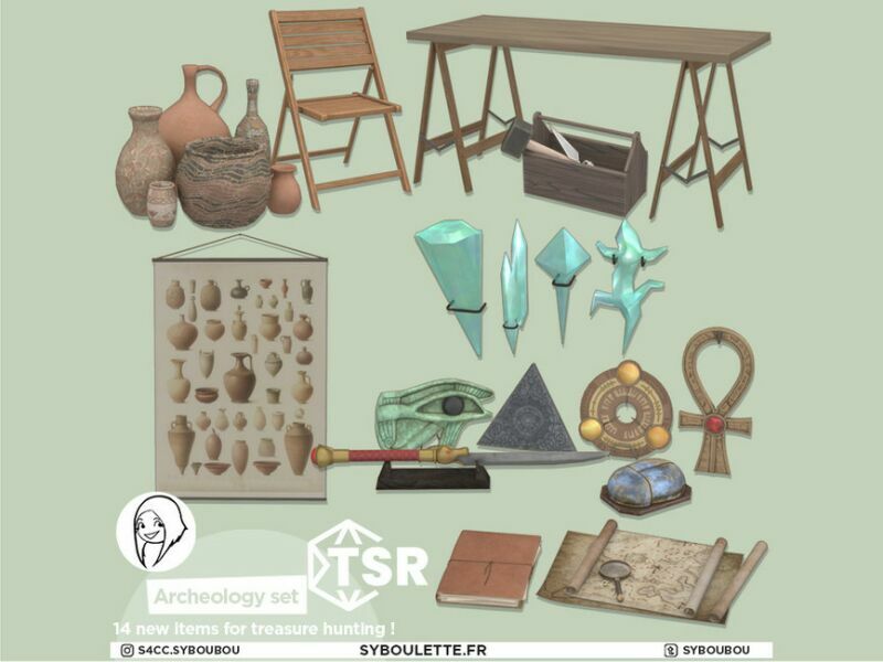 Archeology SET Part 2: Office Clutter By Syboubou 2 sims 4 cc archeology set part 2 office clutter by syboubou 3