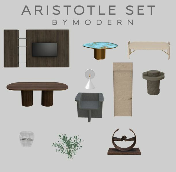 Aristotle SET By Modern 1 Aristotle SET By Modern Sims 4 CC