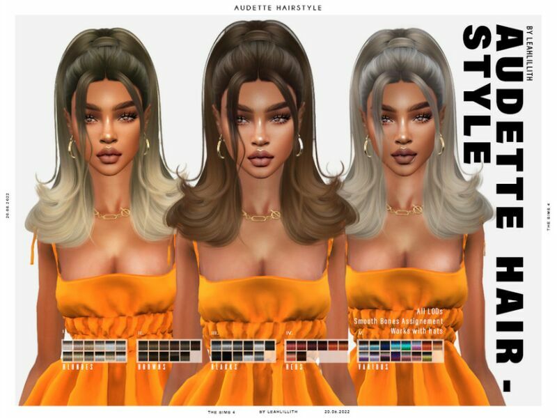 Audette Hairstyle 1 Audette Hairstyle Sims 4 CC