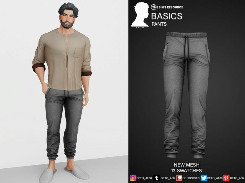 Basics (Pants) 1 Basics (Pants) Sims 4 CC