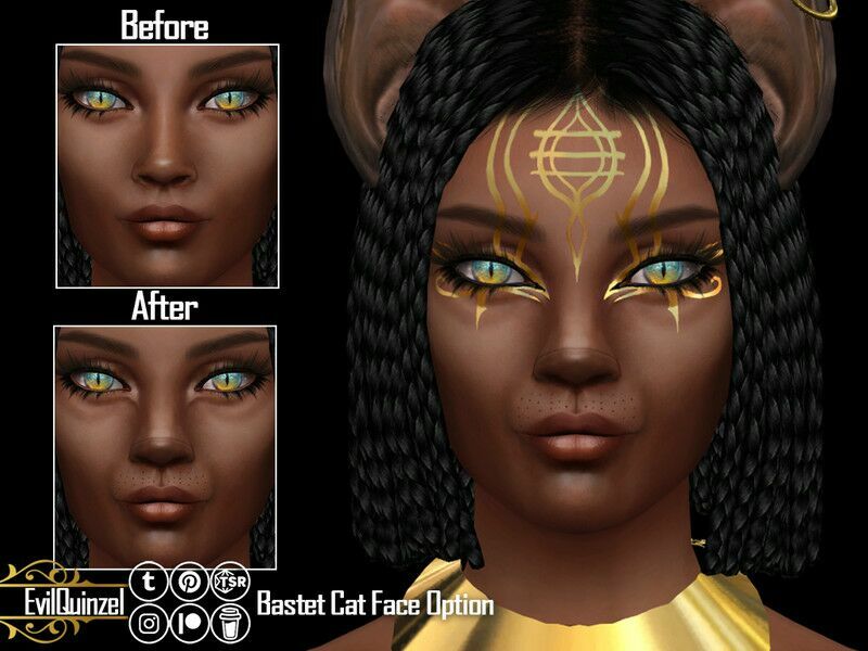 Bastet CAT Face Option / Skin Details 1 Bastet CAT Face Option / Skin Details Sims 4 CC
