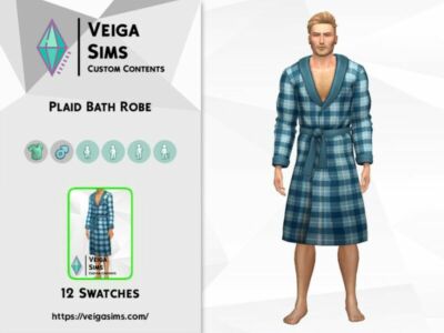 Bath Plaid Robe Sims 4 CC