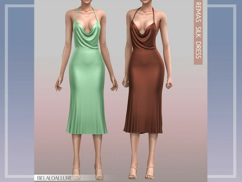 Belaloallure_Remas Silk Dress (Patreon) By Belal1997 1 Belaloallure_Remas Silk Dress (Patreon) By Belal1997 Sims 4 CC