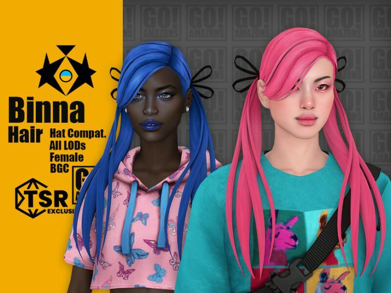 Binna Hair By Goamazons 1 Binna Hair By Goamazons Sims 4 CC