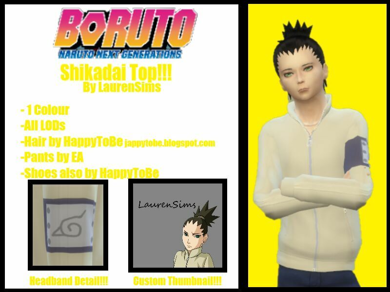 Boruto: Shikadai TOP By Laurensims 1 Boruto: Shikadai TOP By Laurensims Sims 4 CC