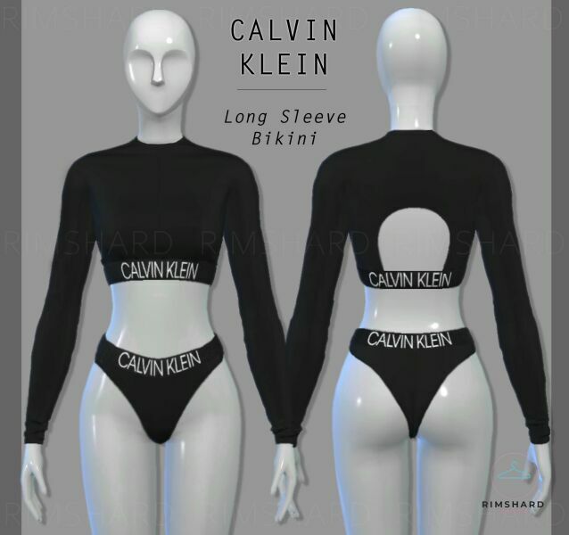 Calvin Klein Long Sleeve Bikini By Rimshard 1 Calvin Klein Long Sleeve Bikini By Rimshard Sims 4 CC