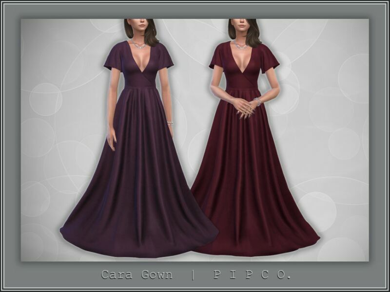 Cara Gown. By Pipco 1 Cara Gown. By Pipco Sims 4 CC