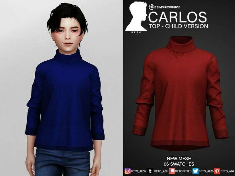 Carlos (TOP – Child Version) 1 Carlos (TOP – Child Version) Sims 4 CC