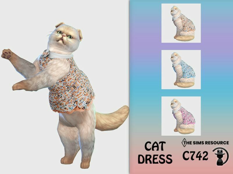 CAT Dress C742 By Turksimmer 1 CAT Dress C742 By Turksimmer Sims 4 CC