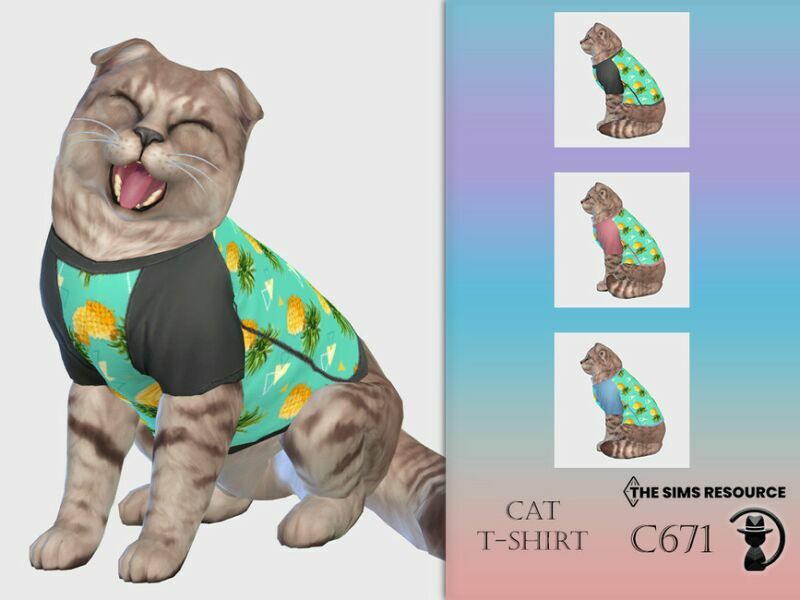 CAT T-Shirt C671 By Turksimmer 1 CAT T-Shirt C671 By Turksimmer Sims 4 CC