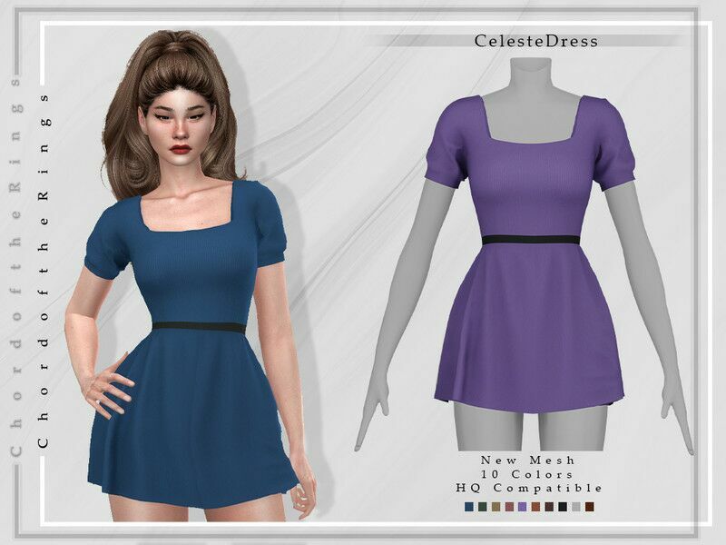 Celeste Dress By Chordoftherings 1 Celeste Dress By Chordoftherings Sims 4 CC