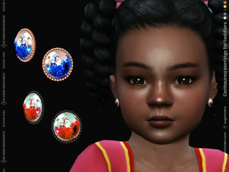 Centaurea Earrings For Toddlers 1 Centaurea Earrings For Toddlers Sims 4 CC