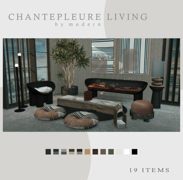 Chantepleure Living SET By Modern 1 Chantepleure Living SET By Modern Sims 4 CC