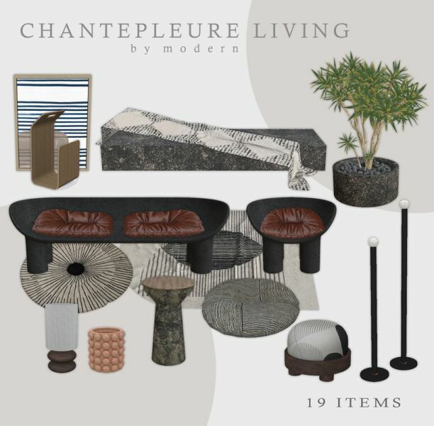 Chantepleure Living SET By Modern 2 sims 4 cc chantepleure living set by modern 2