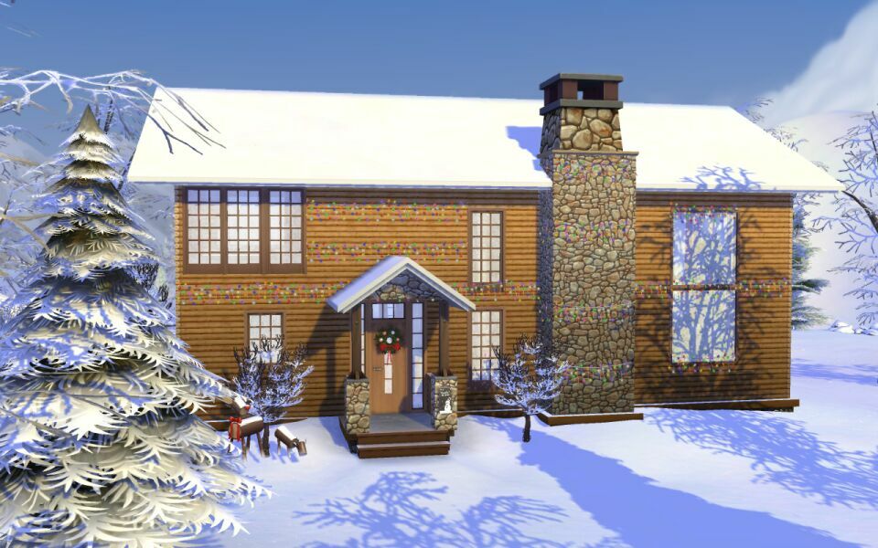 Christmas LOG Cabin CC Build By Similebuilds 1 Christmas LOG Cabin CC Build By Similebuilds Sims 4 CC