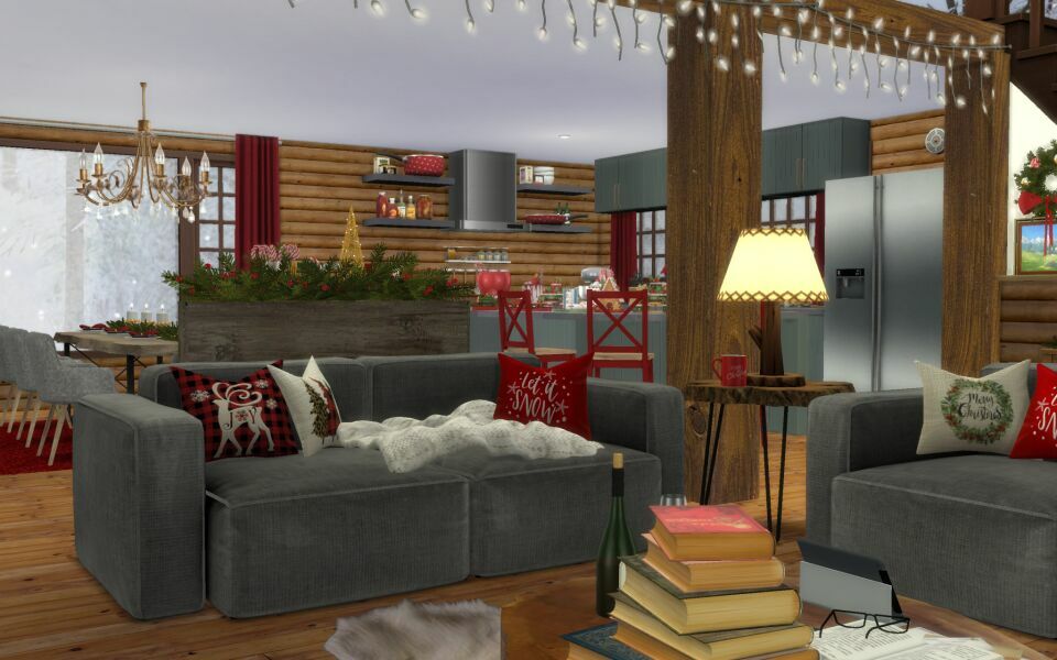 Christmas LOG Cabin CC Build By Similebuilds 8 sims 4 cc christmas log cabin cc build by similebuilds 5
