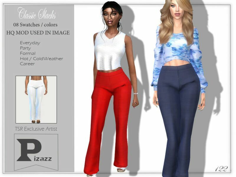 Clissic Slacks By Pizazz 1 Clissic Slacks By Pizazz Sims 4 CC