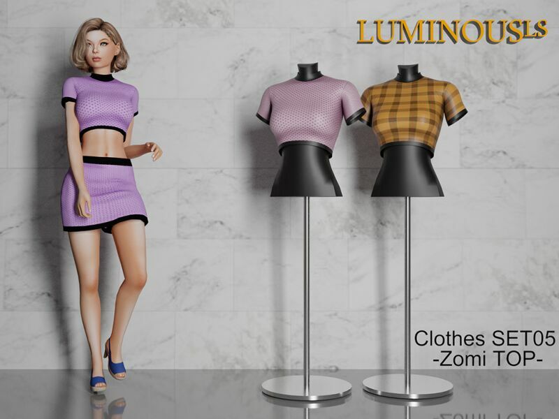 Clothes SET05 -Zomi TOP- By Luminousls 1 Clothes SET05 -Zomi TOP- By Luminousls Sims 4 CC