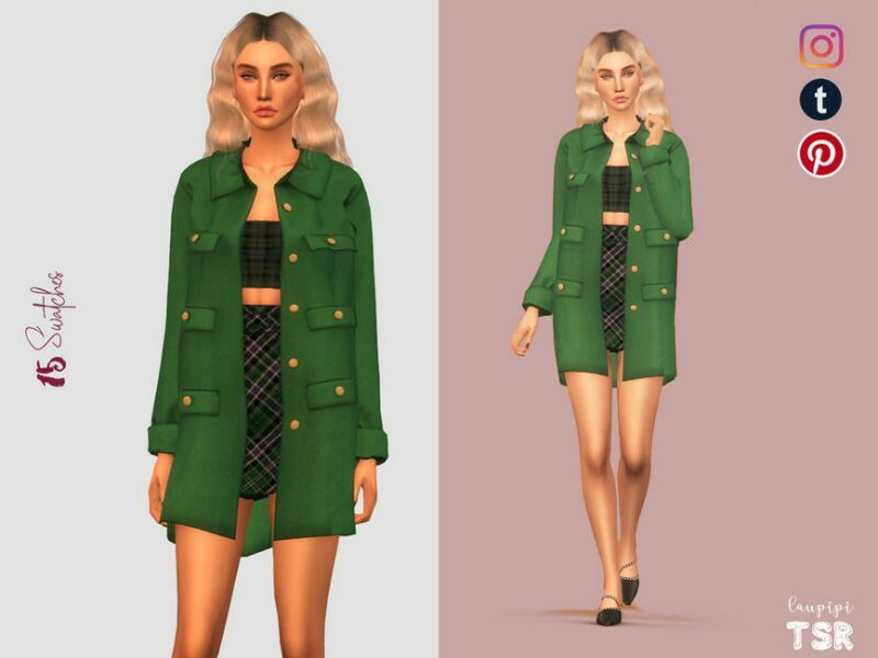 Coat Outfit – 449 By Laupipi 1 Coat Outfit – 449 By Laupipi Sims 4 CC