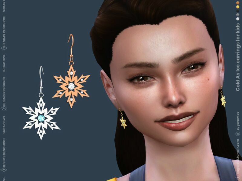 Cold AS ICE Earrings For Kids 1 Cold AS ICE Earrings For Kids Sims 4 CC