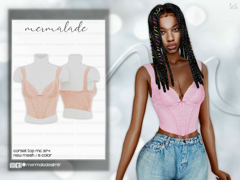 Corset TOP MC374 By Mermaladesimtr 1 Corset TOP MC374 By Mermaladesimtr Sims 4 CC