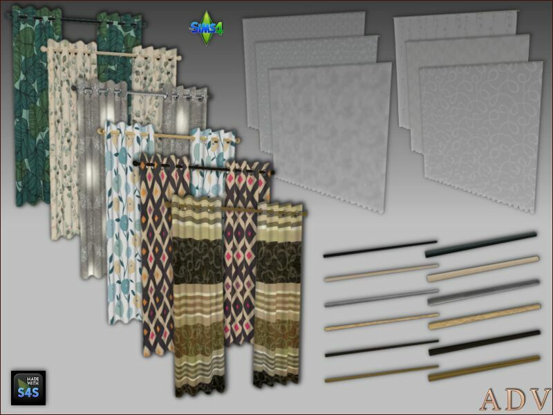 Curtains 1 Curtains Sims 4 CC