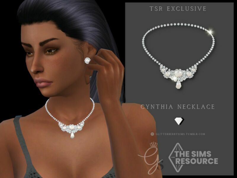 Cynthia Necklace By Glitterberryfly 1 Cynthia Necklace By Glitterberryfly Sims 4 CC