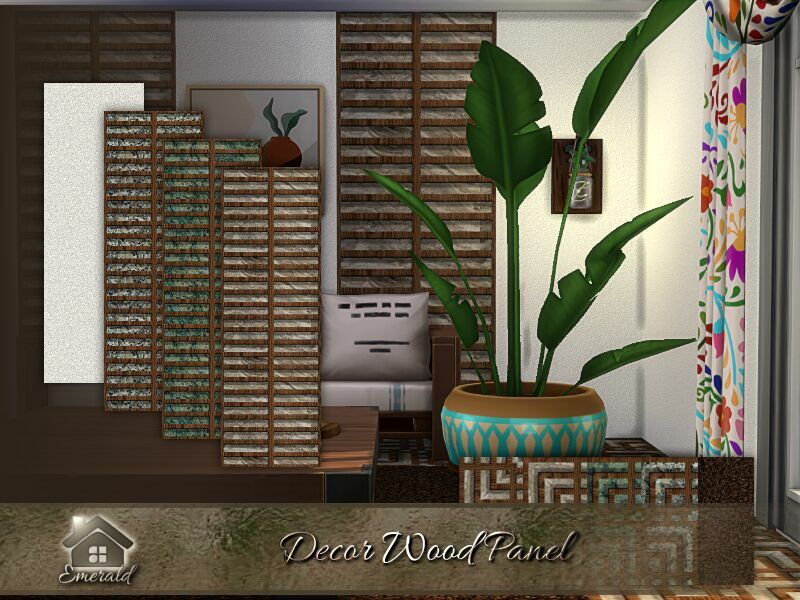 Decor Wood Panel By Emerald 1 Decor Wood Panel By Emerald Sims 4 CC