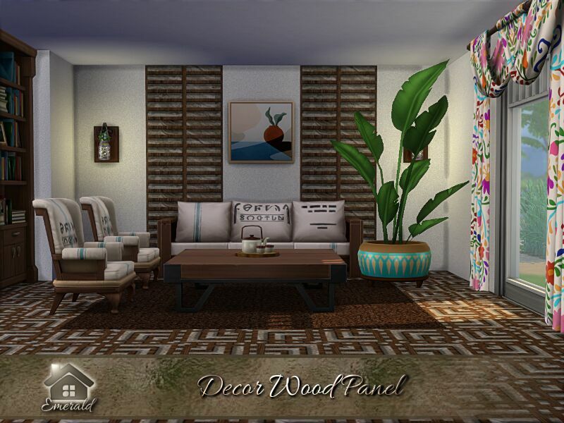 Decor Wood Panel By Emerald 2 sims 4 cc decor wood panel by emerald 2