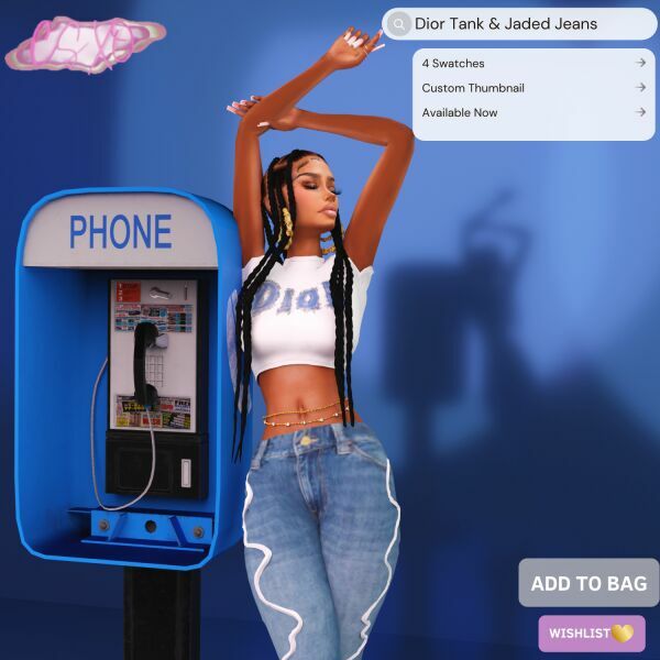 Dior Tank & Jaded Jeans 1 Dior Tank & Jaded Jeans Sims 4 CC