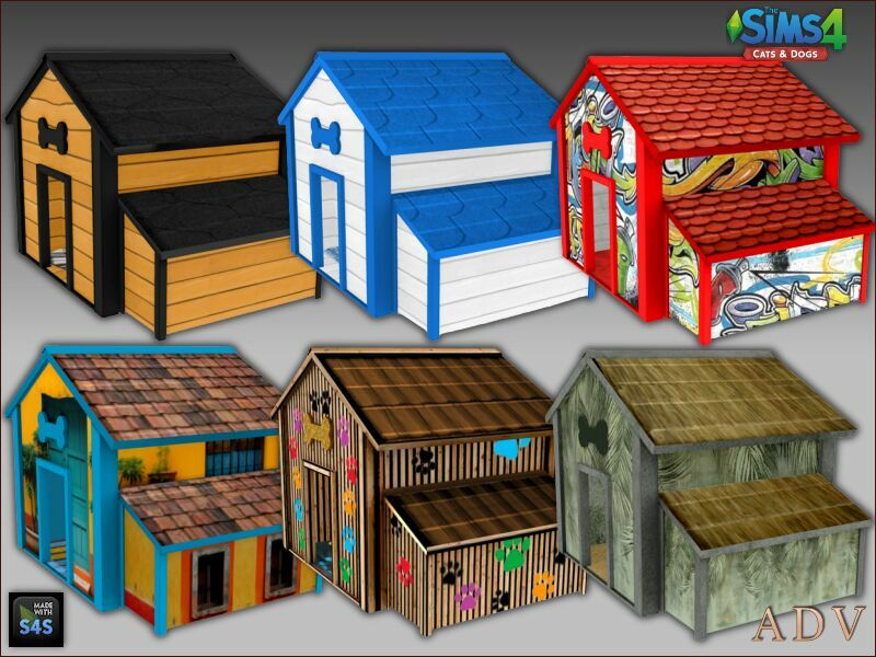DOG Houses And CAT Beds 4 sims 4 cc dog houses and cat beds 3
