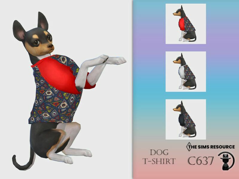 DOG T-Shirt C637 By Turksimmer 1 DOG T-Shirt C637 By Turksimmer Sims 4 CC
