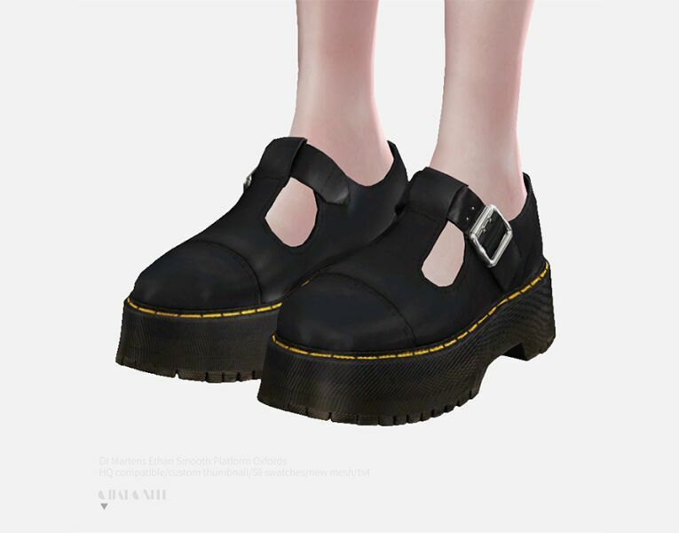 DR Martens Ethan Smooth Platform Oxfords By Charonlee 1 DR Martens Ethan Smooth Platform Oxfords By Charonlee Sims 4 CC