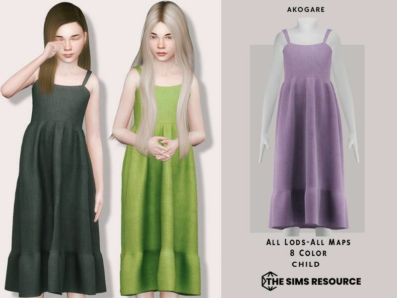 Dress NO.205 By _Akogare_ 1 Dress NO.205 By _Akogare_ Sims 4 CC