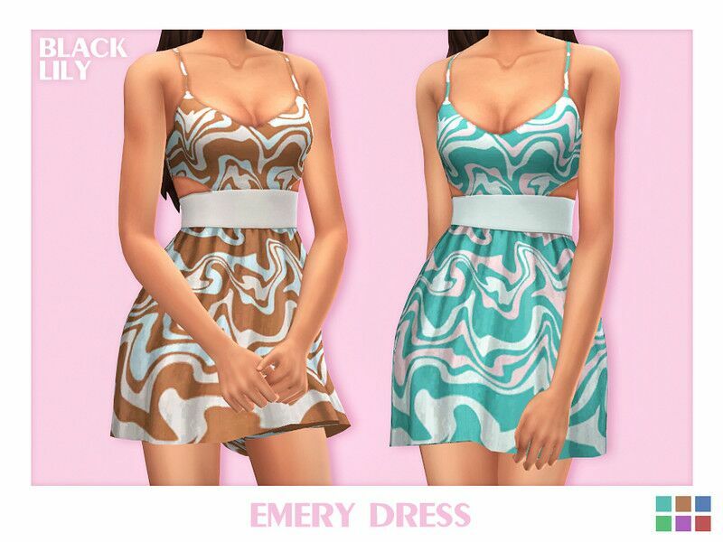 “Emery Dress / Everyday By Black Lily” 1 “Emery Dress / Everyday By Black Lily” Sims 4 CC