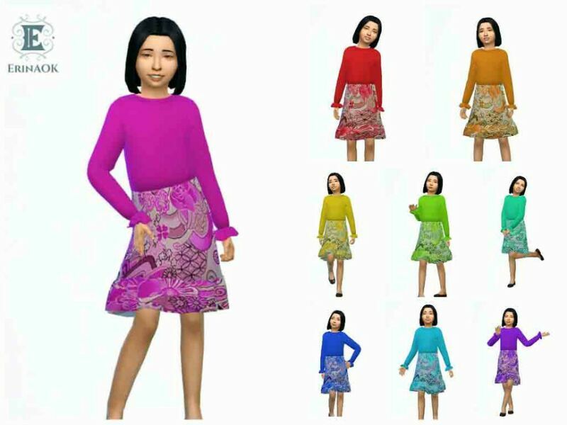 Erinaok Girl’S Dress 0102 By Erinaok 1 Erinaok Girl’S Dress 0102 By Erinaok Sims 4 CC