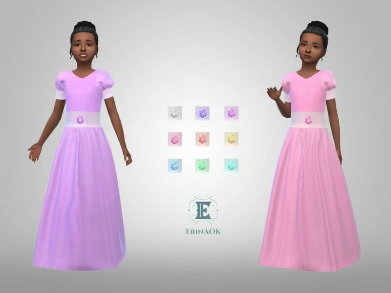 Erinaok Girl’S Gown 0410 By Erinaok 1 Erinaok Girl’S Gown 0410 By Erinaok Sims 4 CC