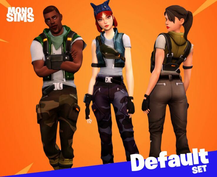 Fortnite Default SET 1 Fortnite Default SET Sims 4 CC