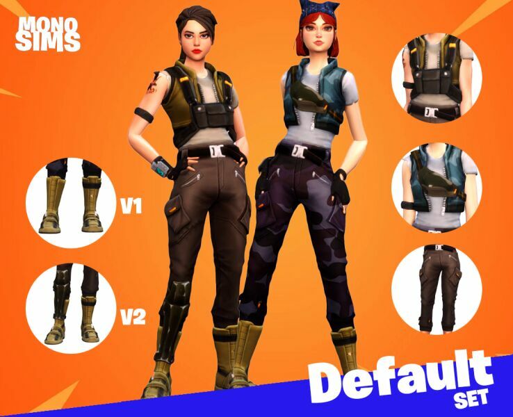Fortnite Default SET 3 sims 4 cc fortnite default set 2