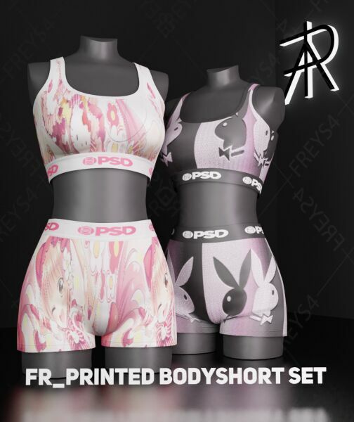 Fr_Printed Bodyshort SET By Freys4 1 Fr_Printed Bodyshort SET By Freys4 Sims 4 CC