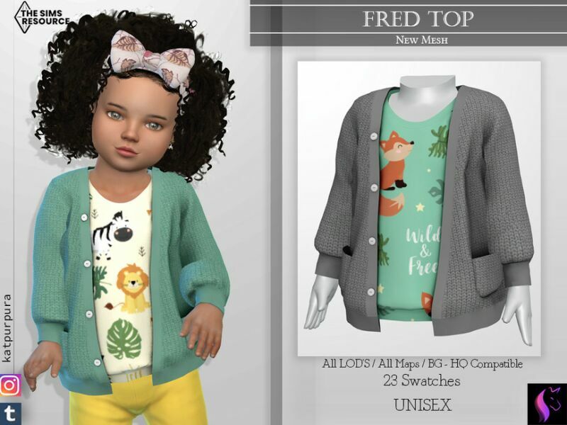 Fred TOP By Katpurpura 1 Fred TOP By Katpurpura Sims 4 CC